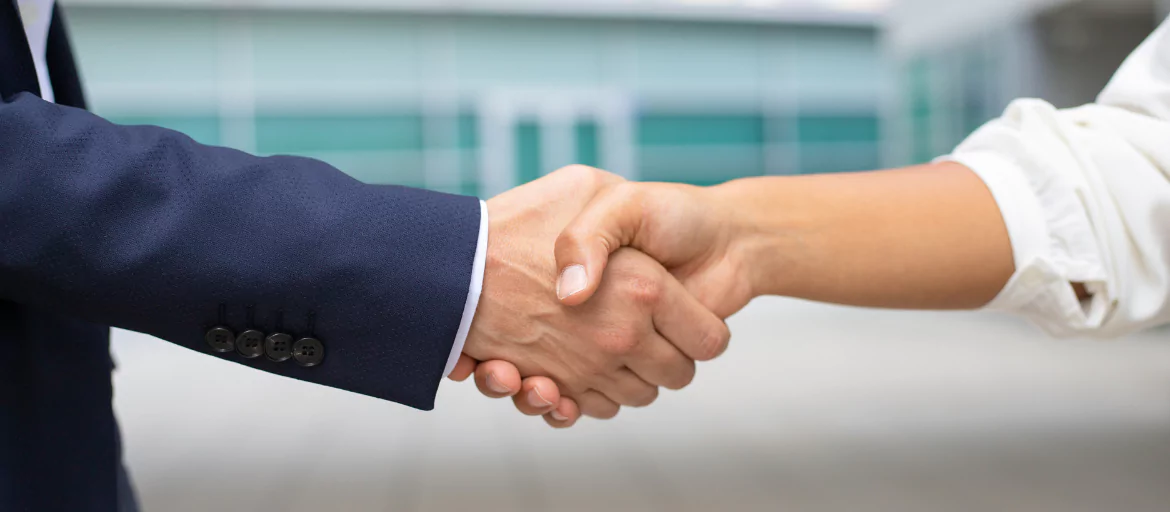 close-up of hand shake